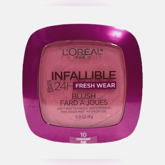 L'oreal Infallible 24H Fresh Wear Blush (0.31oz/9g), #10 Confident Pink (NEW) - Picture 3 of 3